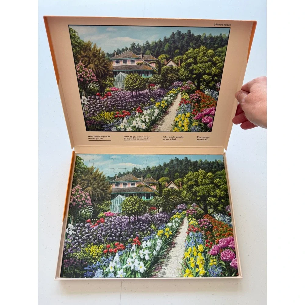 Relish Monet's Garden 63 Pc Puzzle Memory Dementia Alzheimers Autism COMPLETE